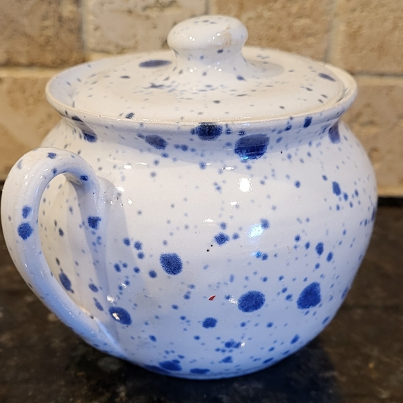 Nell Cole Graves - J.B. Cole Seagrove, NC White and Blue Sugar Bowl 1994 Age 85 - Picture 1 of 16